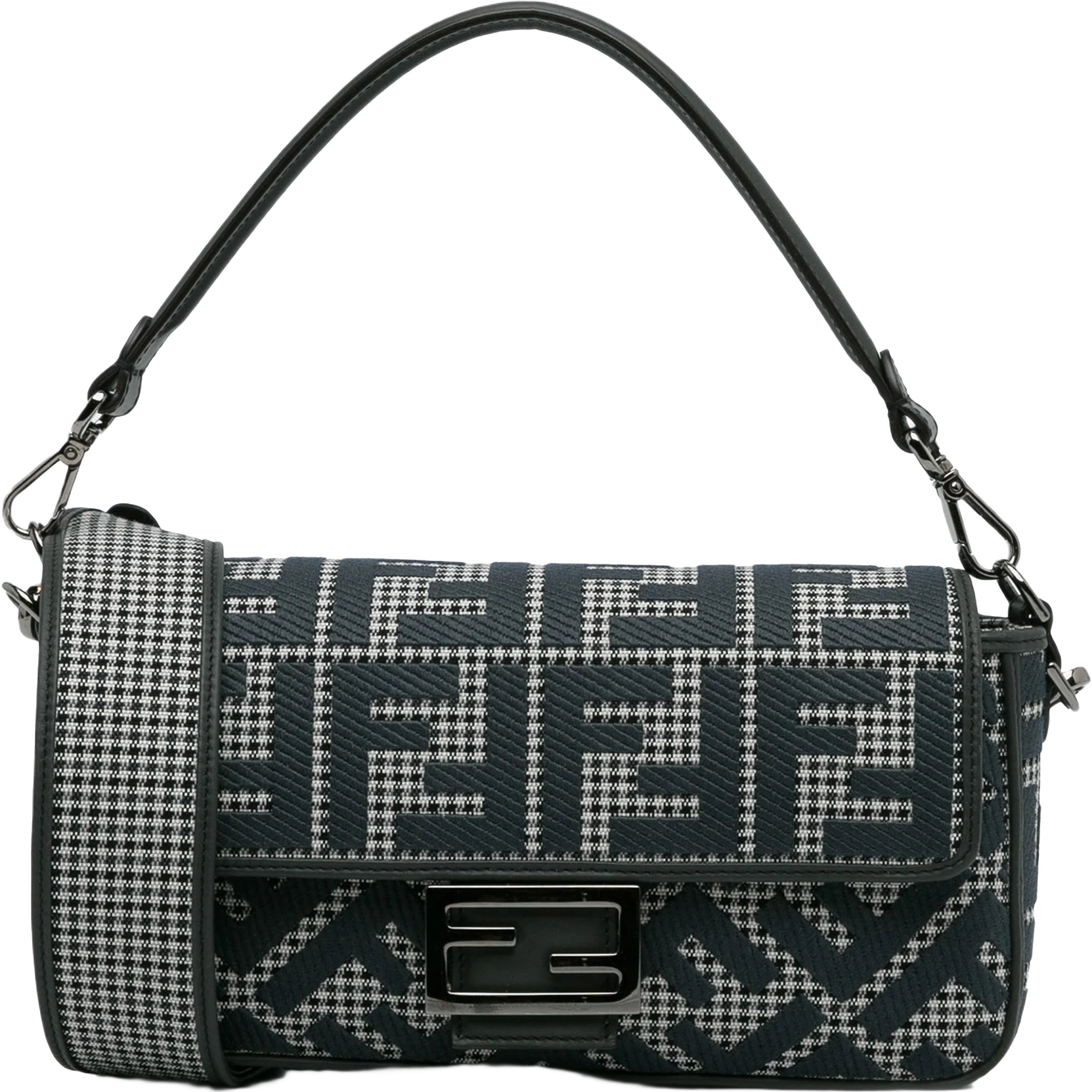 Fendi Houndstooth Zucca Baguette