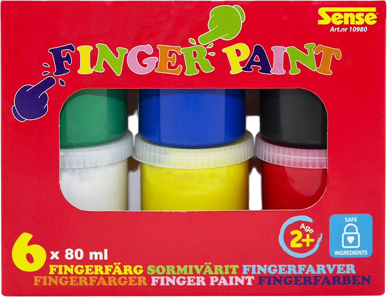 Fingerfärg, 6 färger