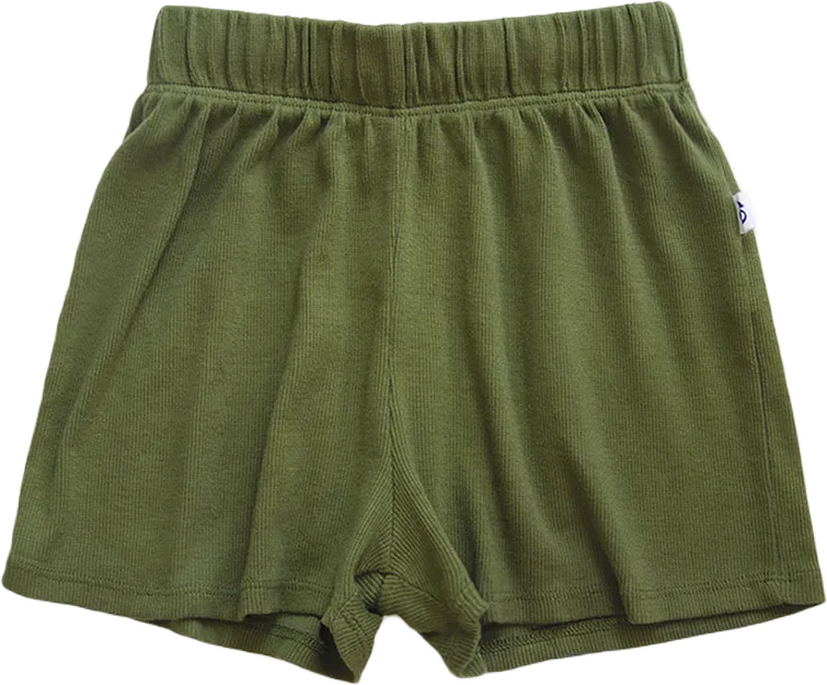 Ekologiska Ribbade Shorts Green