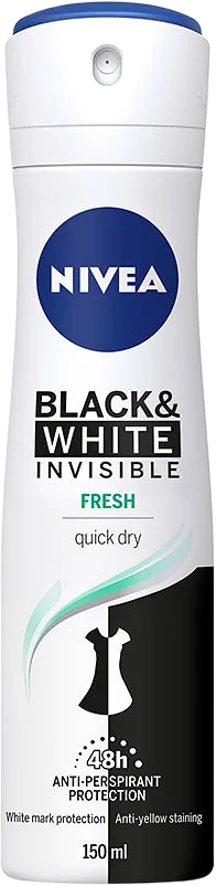 Antiperspirant Deo Spray Black & White Fresh 150 ml NIVEA