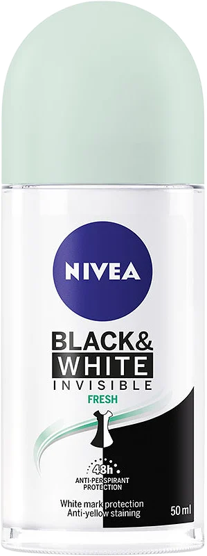 Antiperspirant Deo Roll on Black & White Fresh 50 ml NIVEA