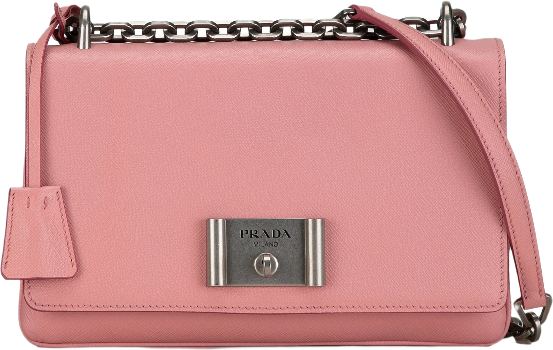 Prada Saffiano Lux Flap Chain Crossbody