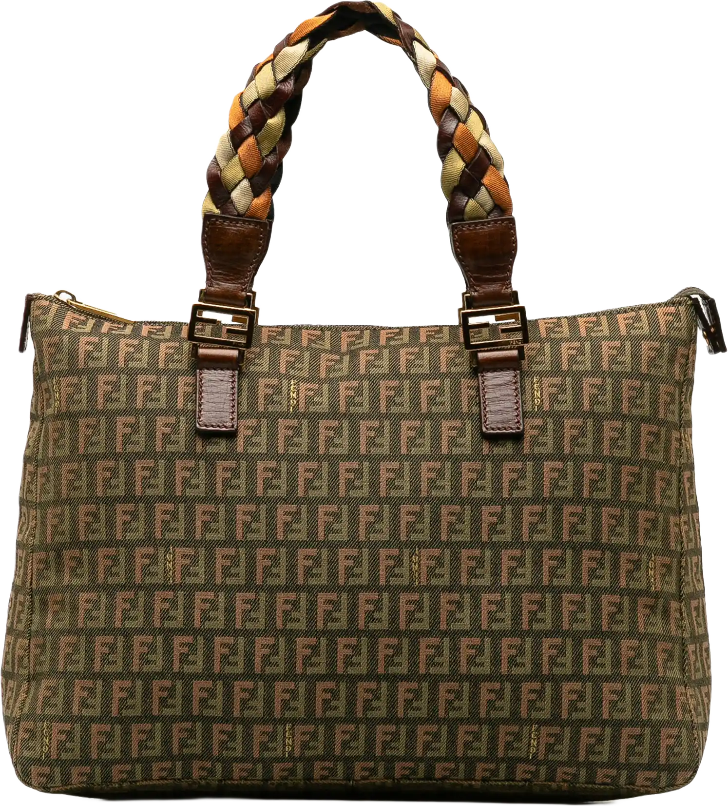 Fendi Zucchino Braided Roll Tote