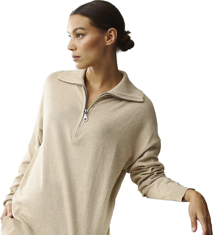 Reagan Organic Cotton/lyocell Half Zip Sweater