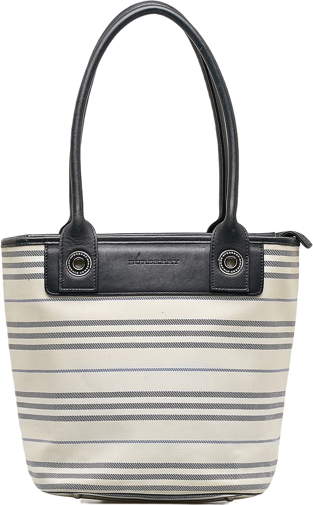 Burberry Stripes Canvas Shoulder Bag