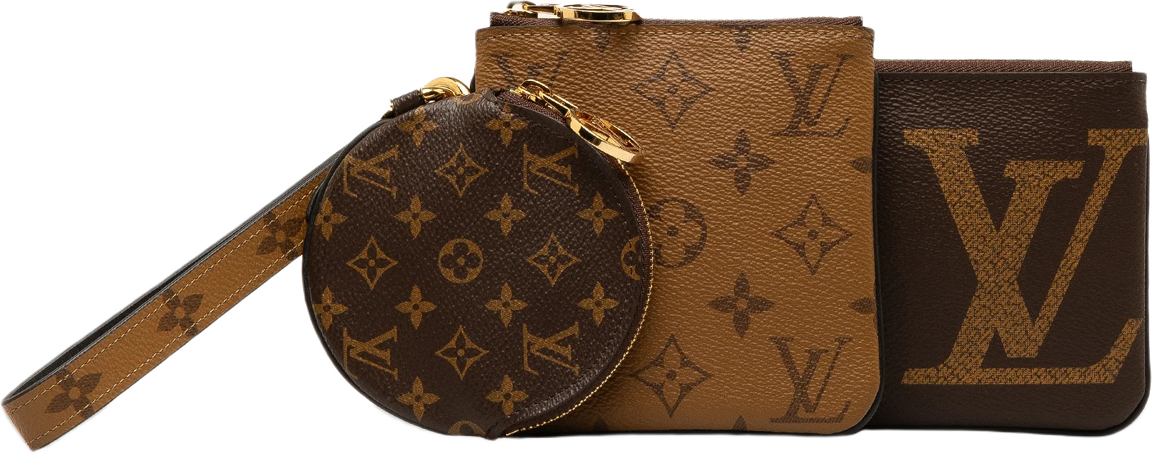 Louis Vuitton Monogram Reverse Giant Trio Pouch