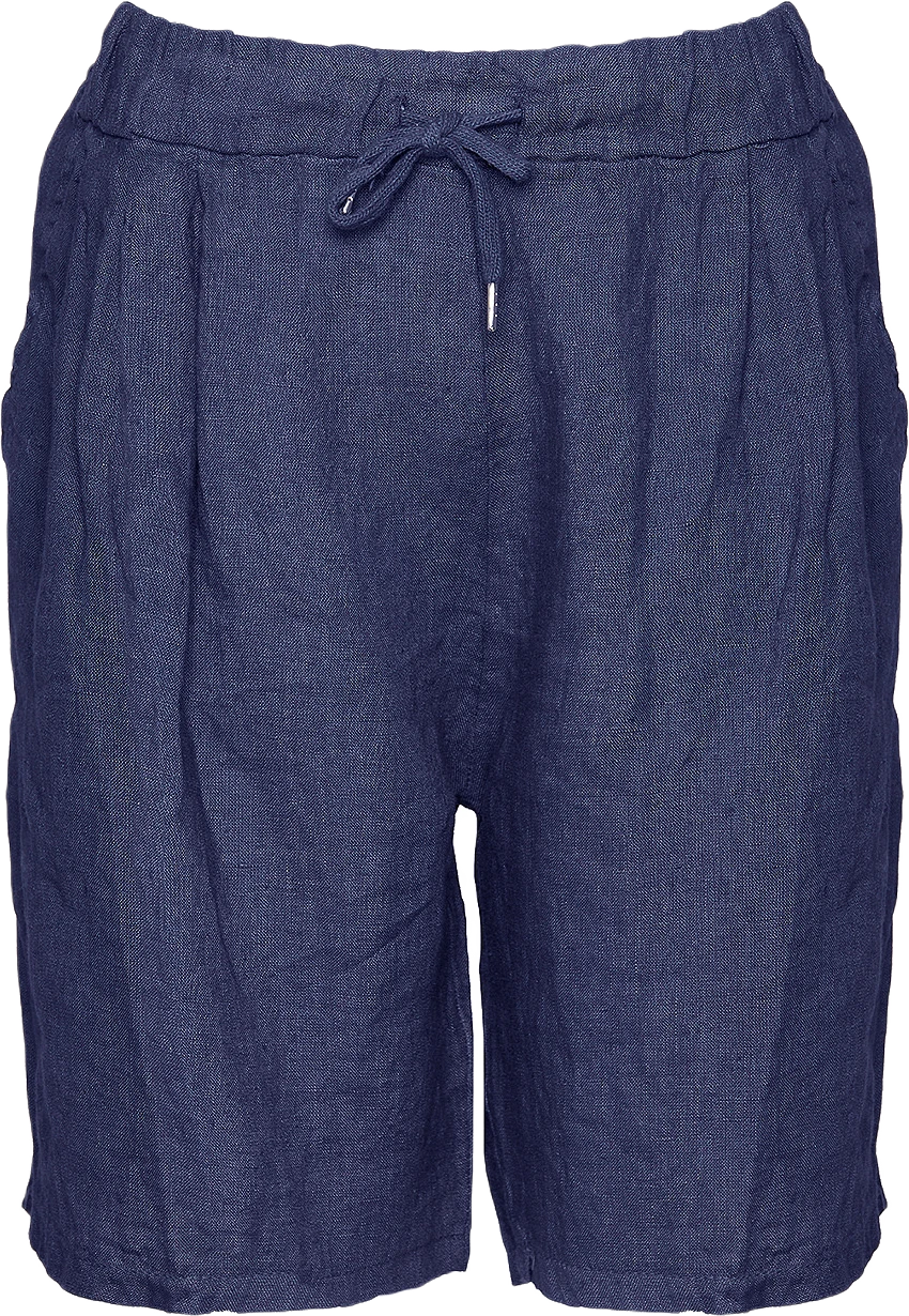 181017, Shorts, Linen - Blue Navy