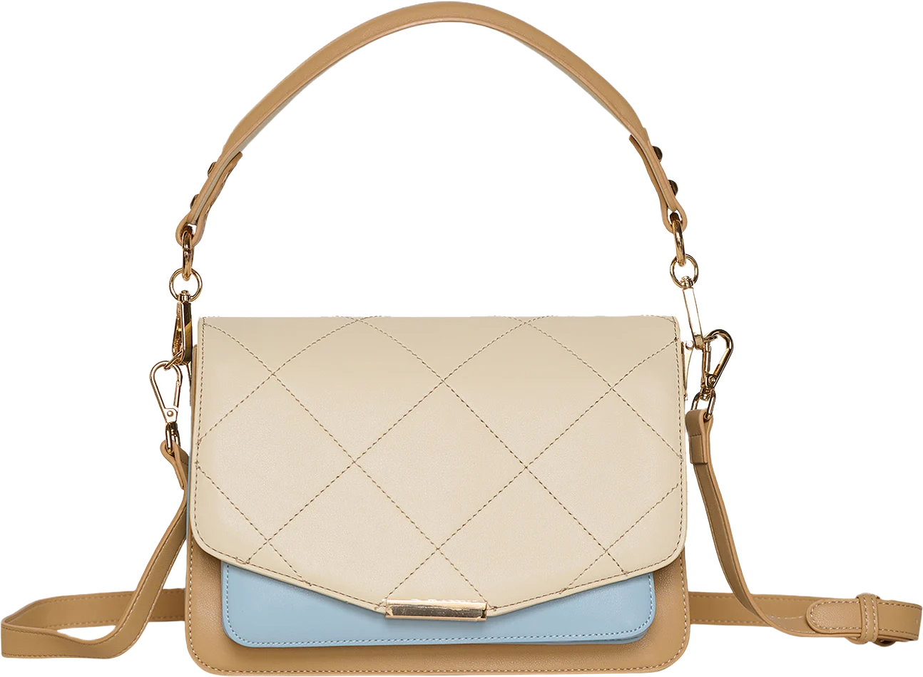 Blanca Multi Compartment Bag - Offwhite/lightblue/camel