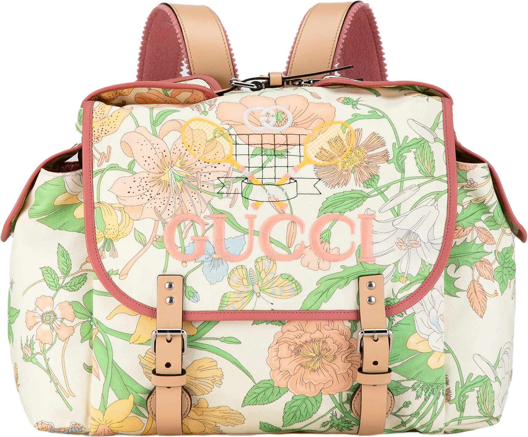 Gucci Floral Canvas Backpack