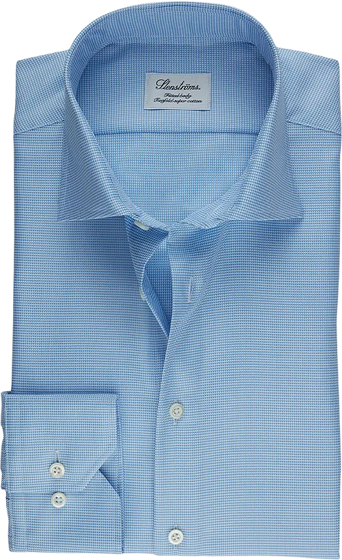 Fitted Body Shirt Houndstooth Blue