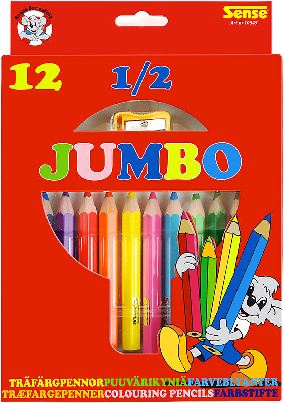 Träfärgpennor 1/2 Jumbo, 12-pack