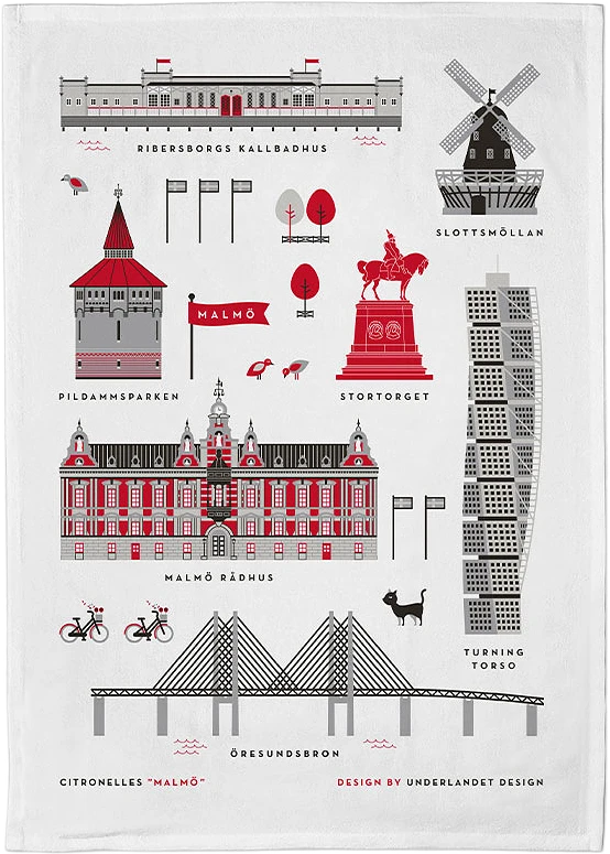 Kökshandduk Houses of Malmö 50x70 cm