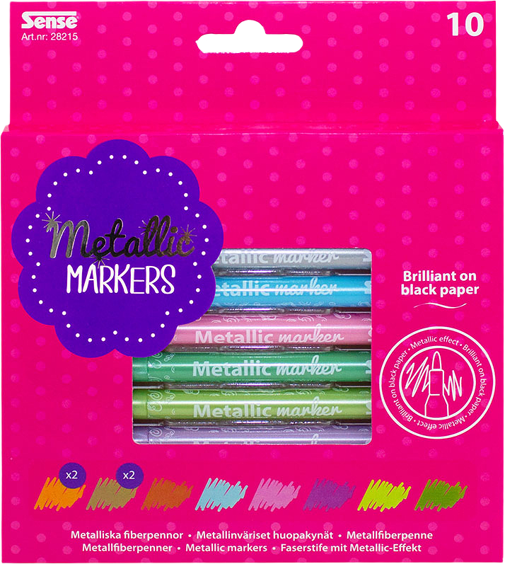 Fiberpennor, Metallic Markers,10-pack