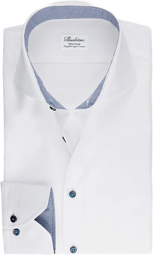 White Fitted Body Shirt With Contrast Details