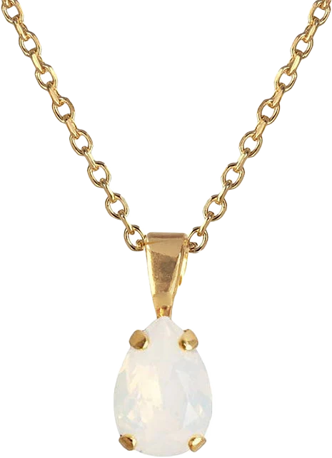 Petite Drop Necklace White Opal