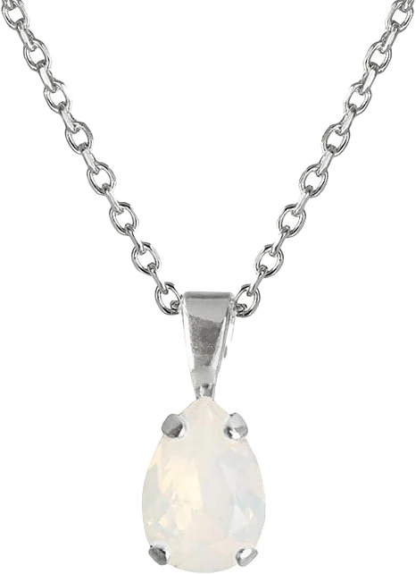 Petite Drop Necklace White Opal