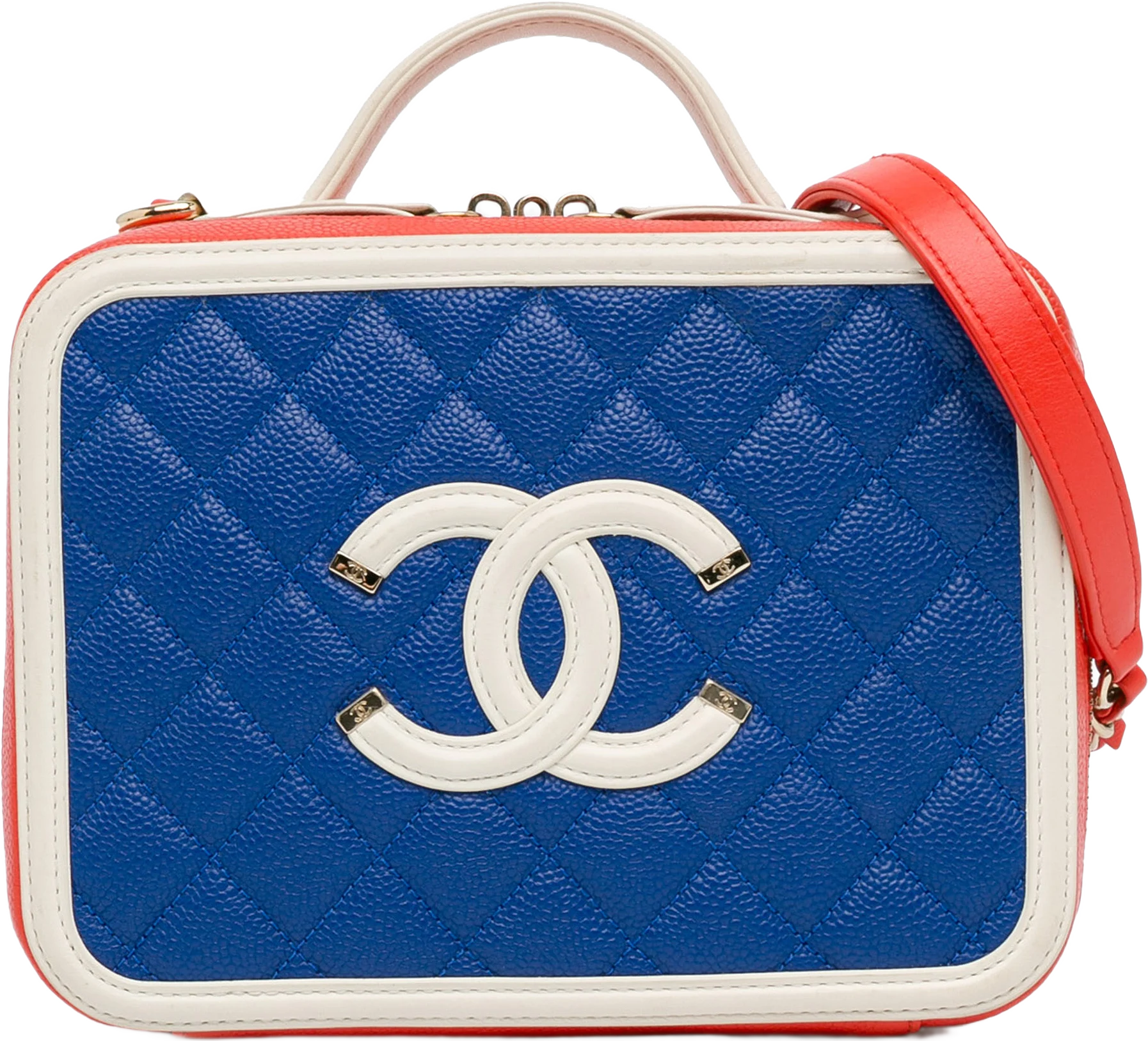 Chanel Medium Tricolor Caviar Cc Filigree Vanity Case