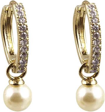 Petite Kennedy Hoops Earrings Ivory Pearl