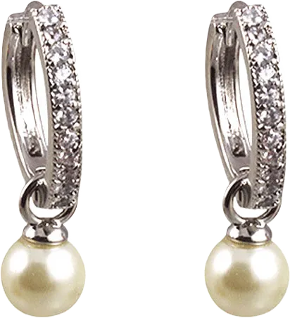 Petite Kennedy Hoops Earrings Ivory Pearl