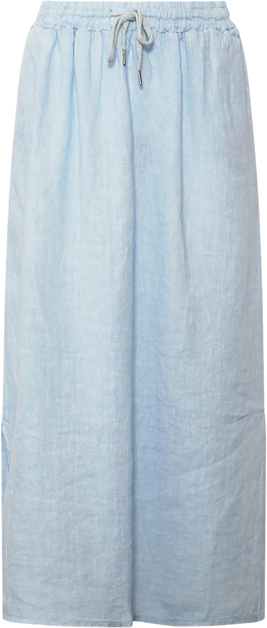 Hildur, Long Skirt, Linen - Light Blue