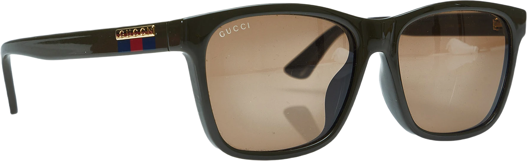 Gucci Web Accent Square Tinted Sunglasses