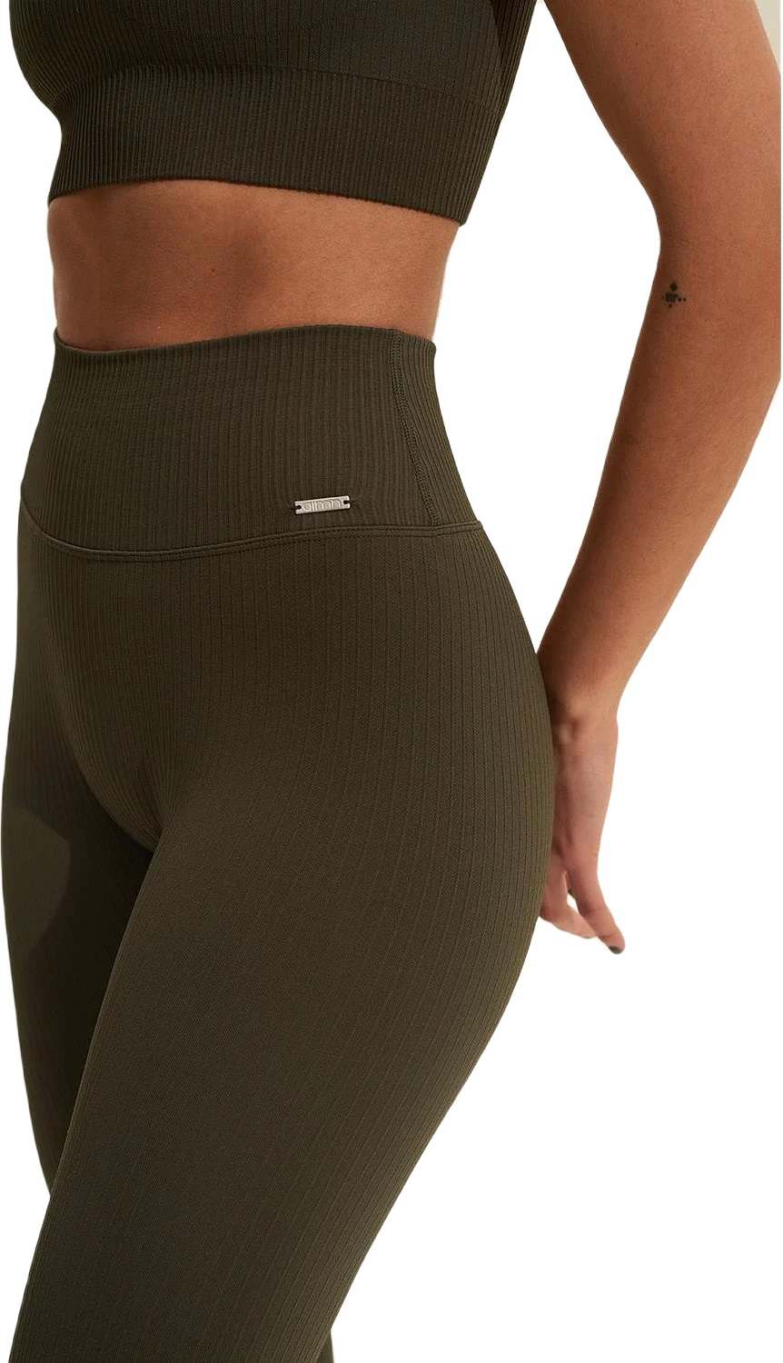 Khaki Ribbed Seamless Tights