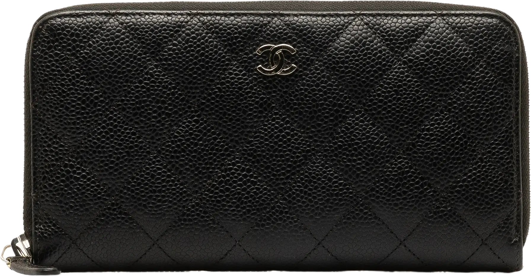 Chanel Cc Caviar Zip Around Wallet