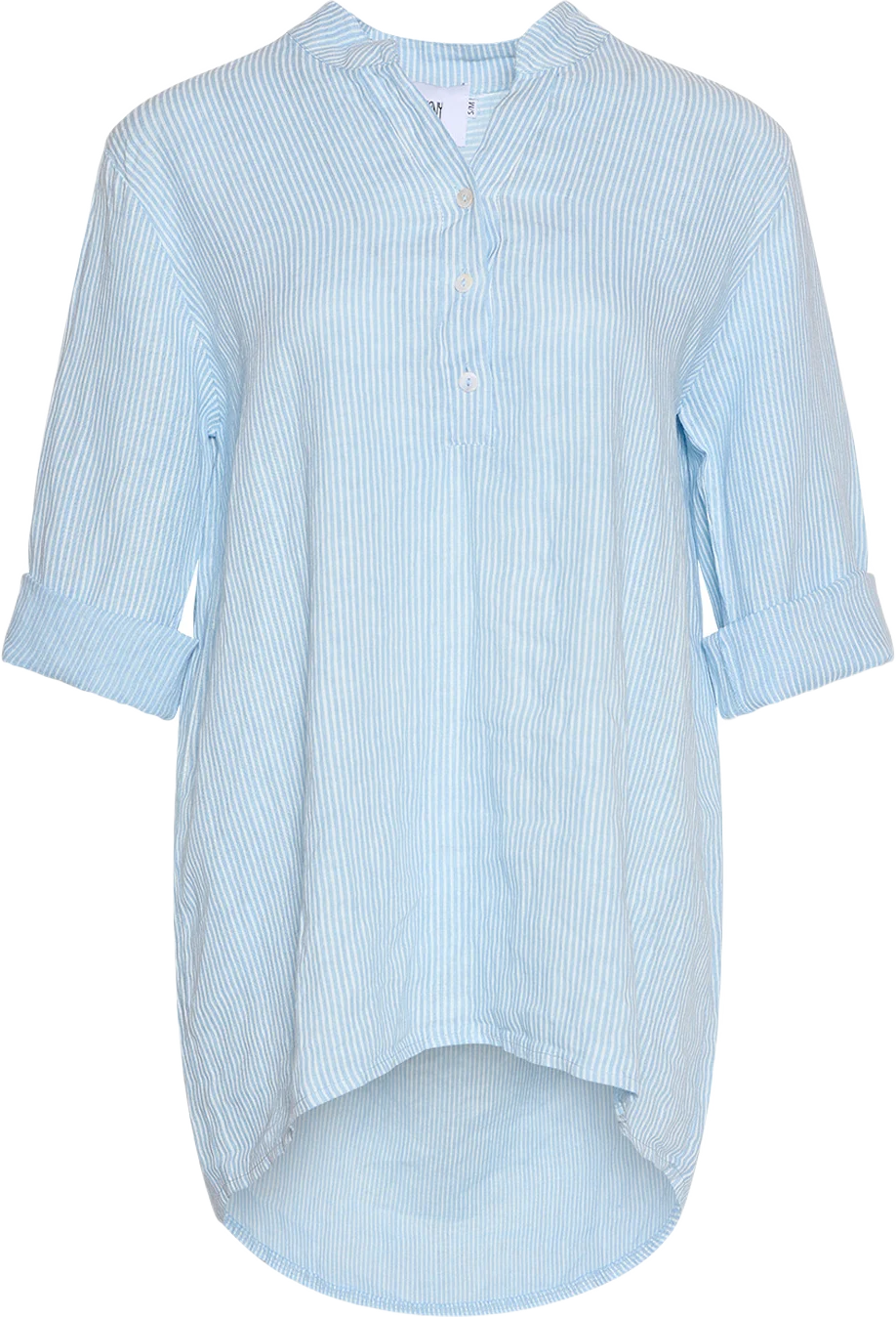 17661, Shirt Stripe, Linen - Light Blue Stripe
