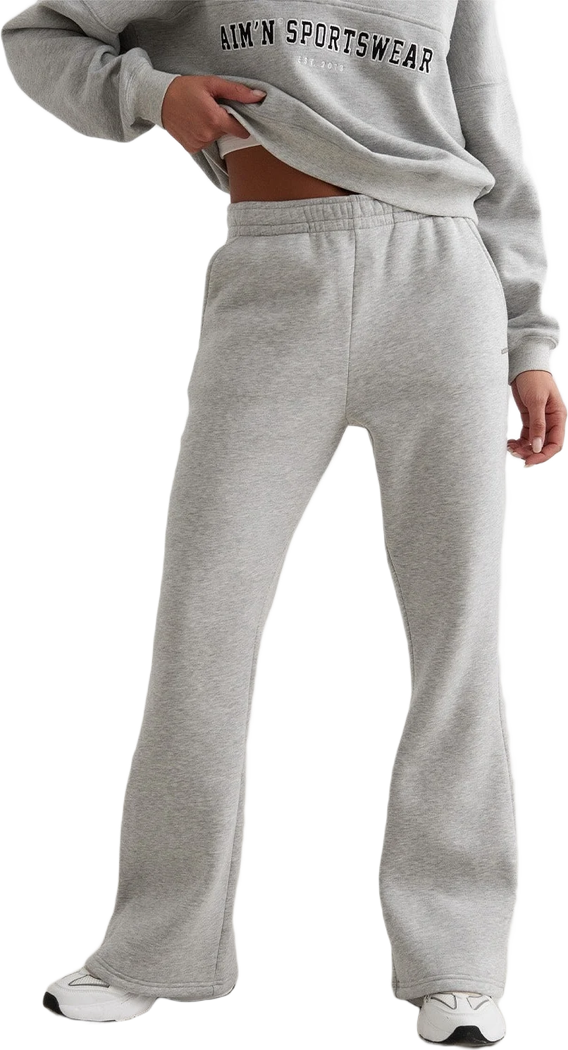 Grey Melange Flare Sweatpants