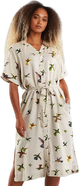 Dress Bornholm Floral Hummingbirds Multi Color