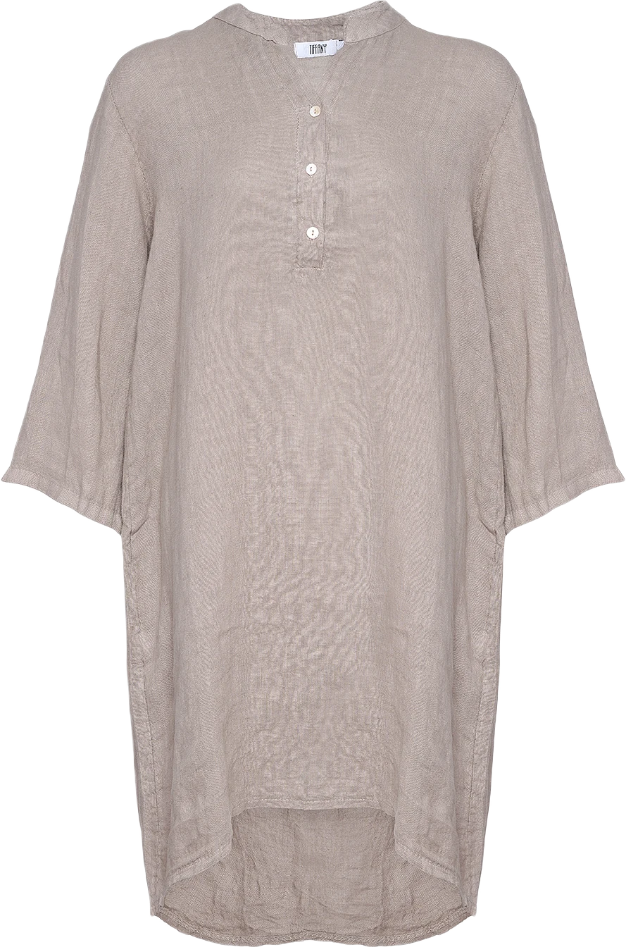 17690p, Shirt Dress With Pocket, Linen - Nougat