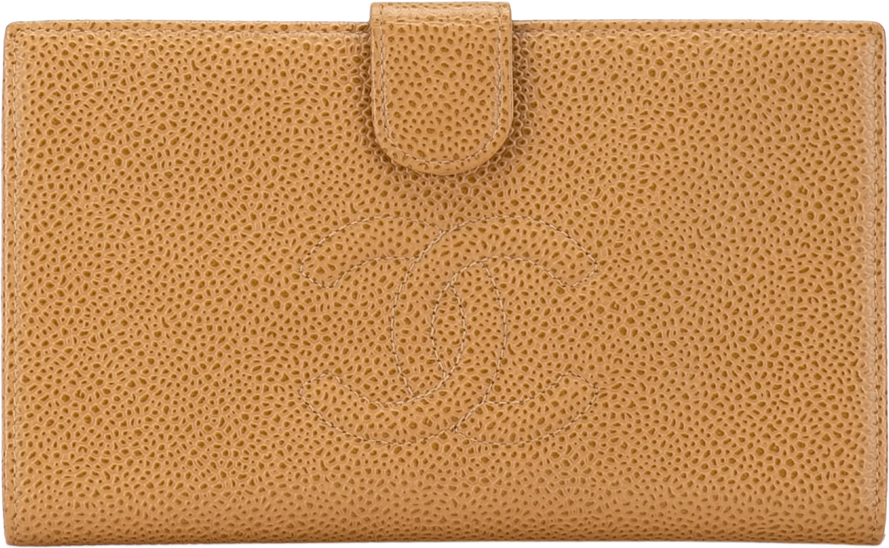 Chanel Cc Caviar Leather Long Wallet