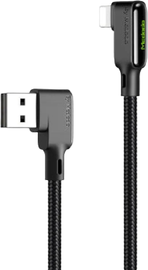 Vinklad Lightning Till Usb A Kabel, 1,8m