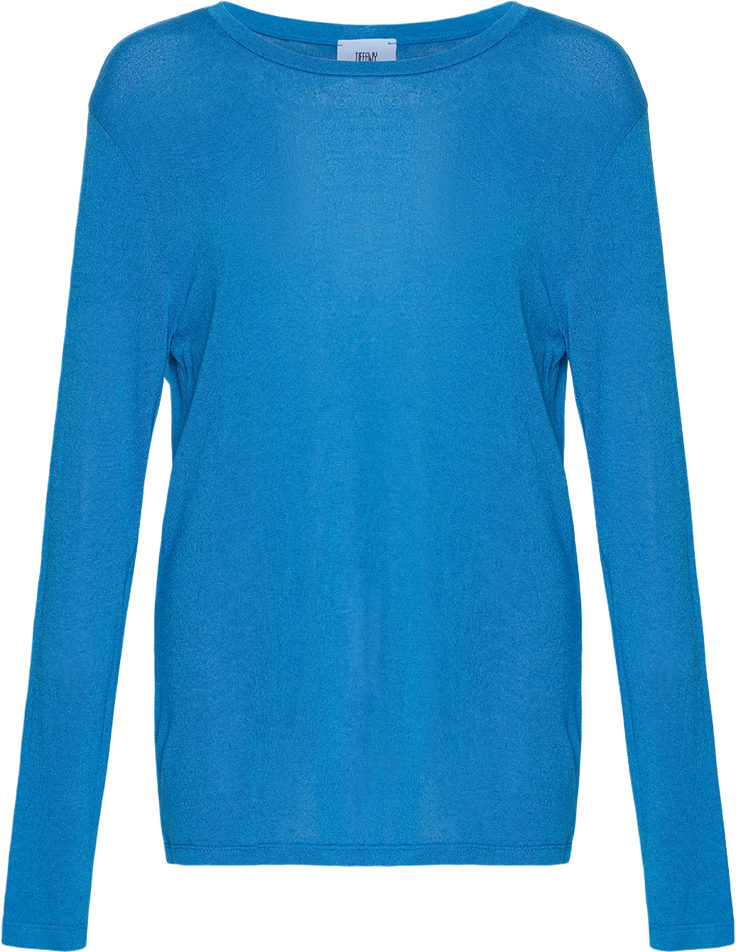 Emi Linen Ls Tee - Bright Blue