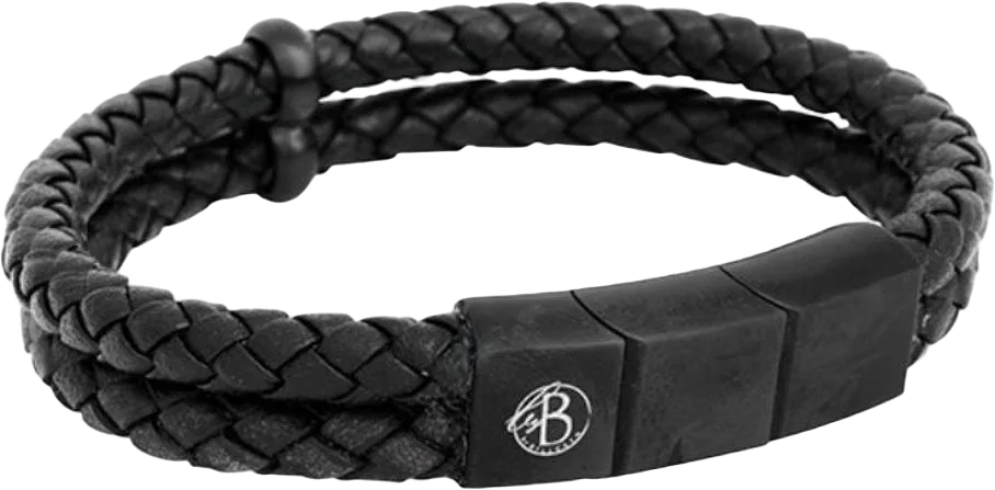 Leopold Leather Bracelet Black