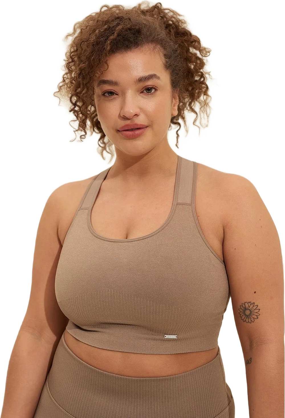 Espresso High Support Ribbed Bra