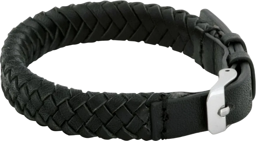 Link Leather Bracelet Black
