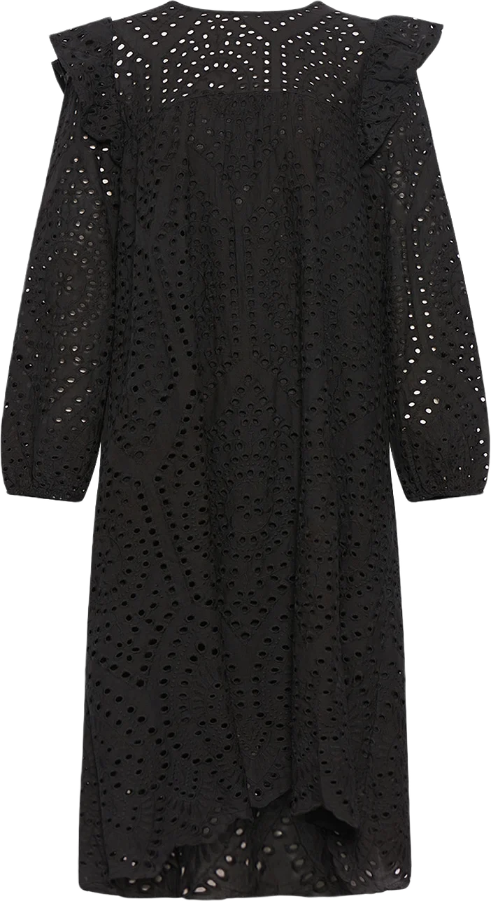 Dalia, Long L/s Dress, Cotton - Black