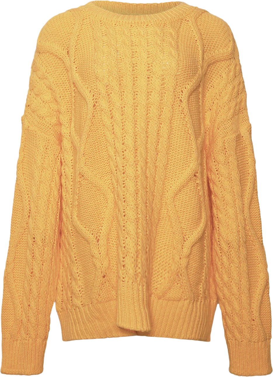 Carla, O-neck Oversized Knit - Sun Yellow