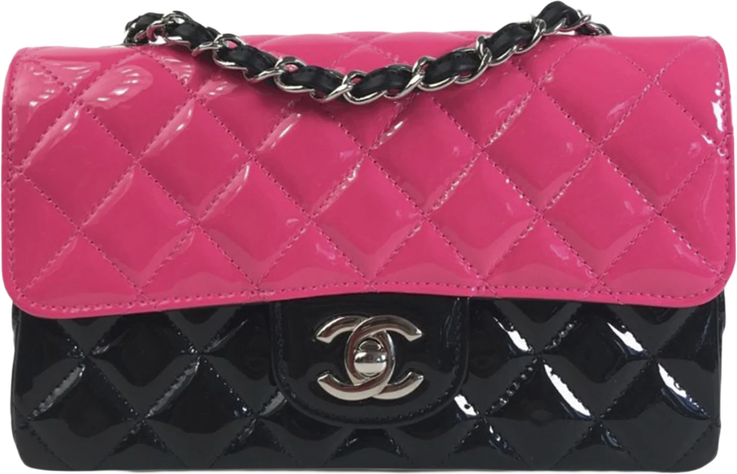 Chanel Mini Rectangular Bicolor Patent Leather Flap Bag