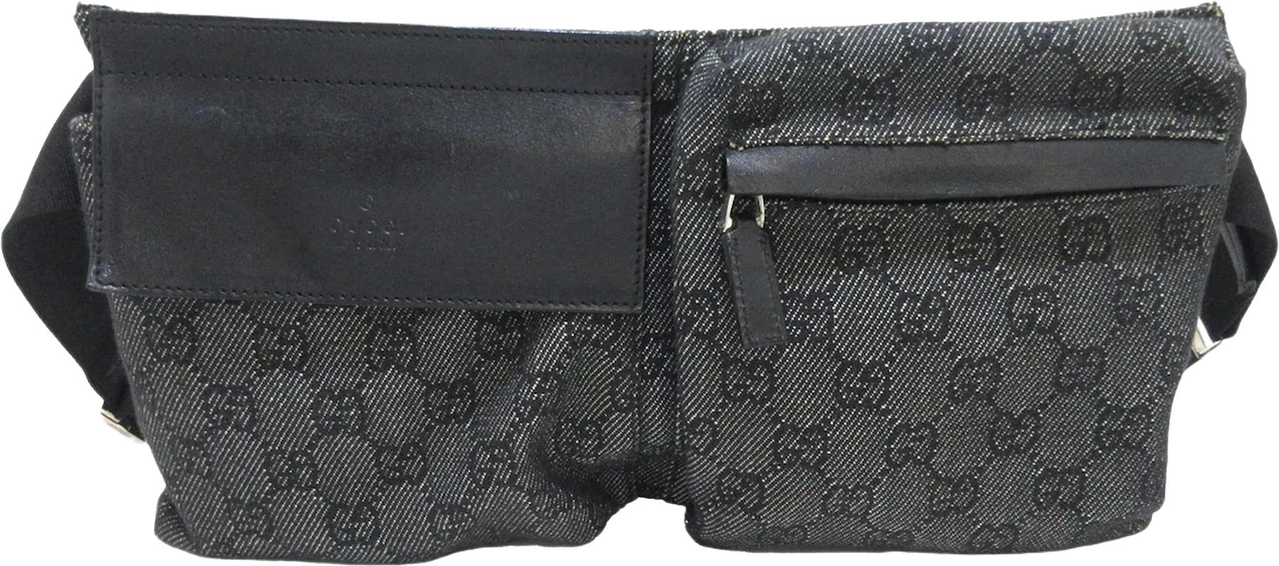 Gucci Gg Denim Double Pocket Belt Bag