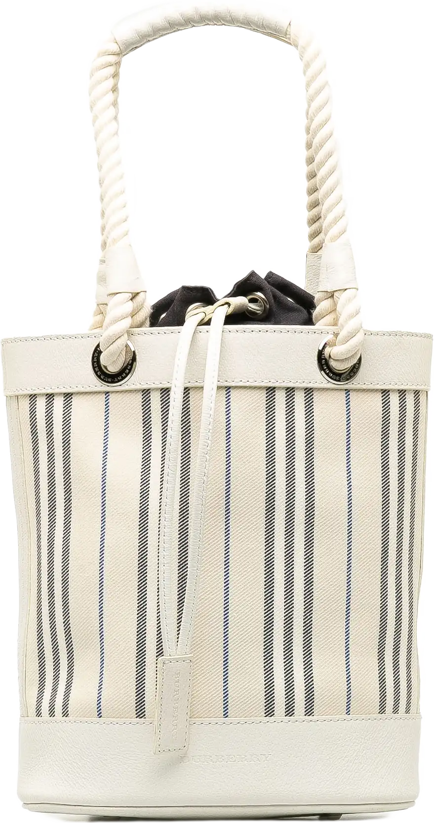Burberry Stripes Canvas Bucket Bag