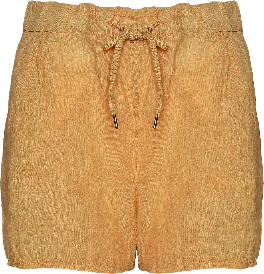 17691, Shorts, Linen - Senape Yellow