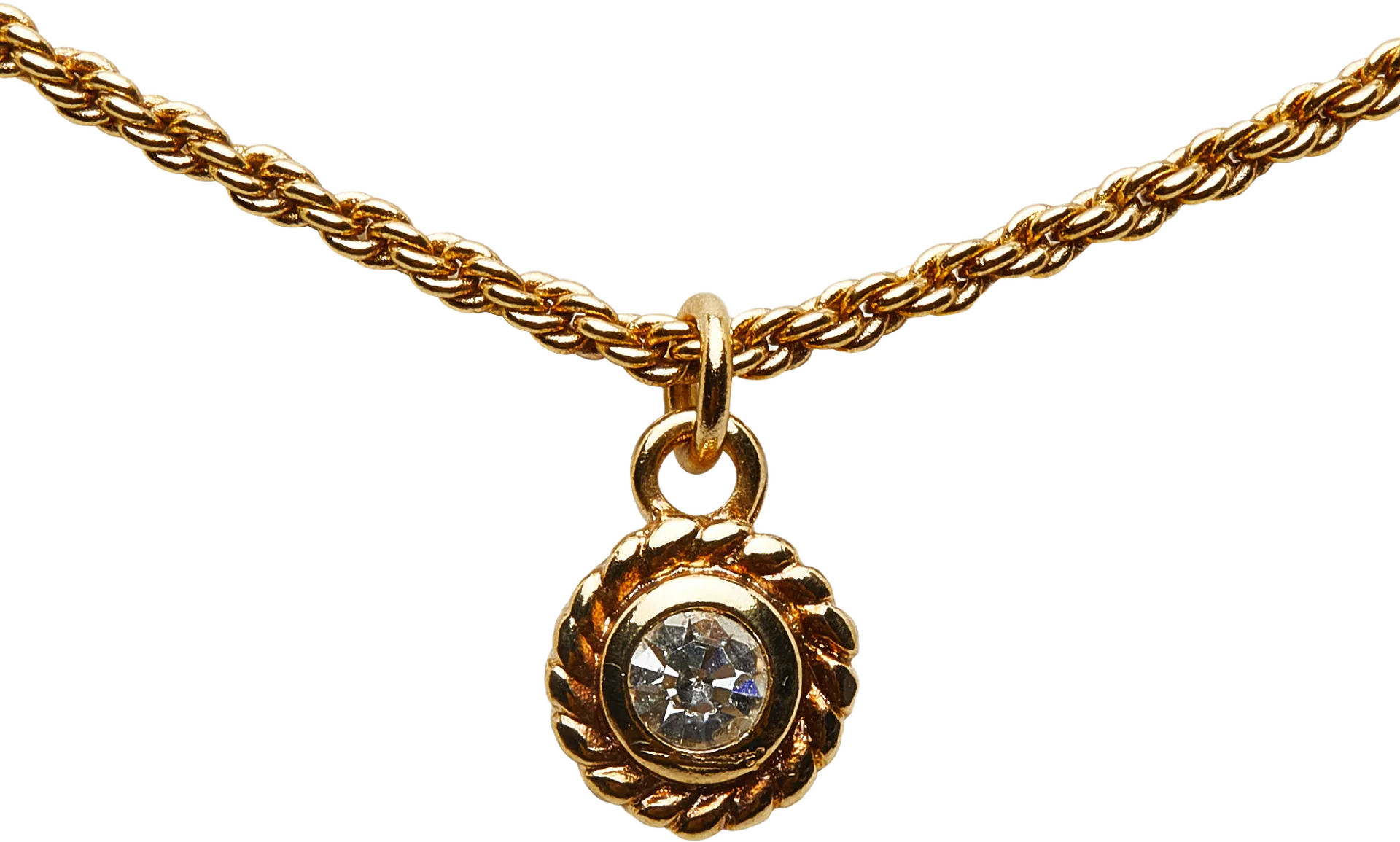 Dior Rhinestone Pendant Necklace