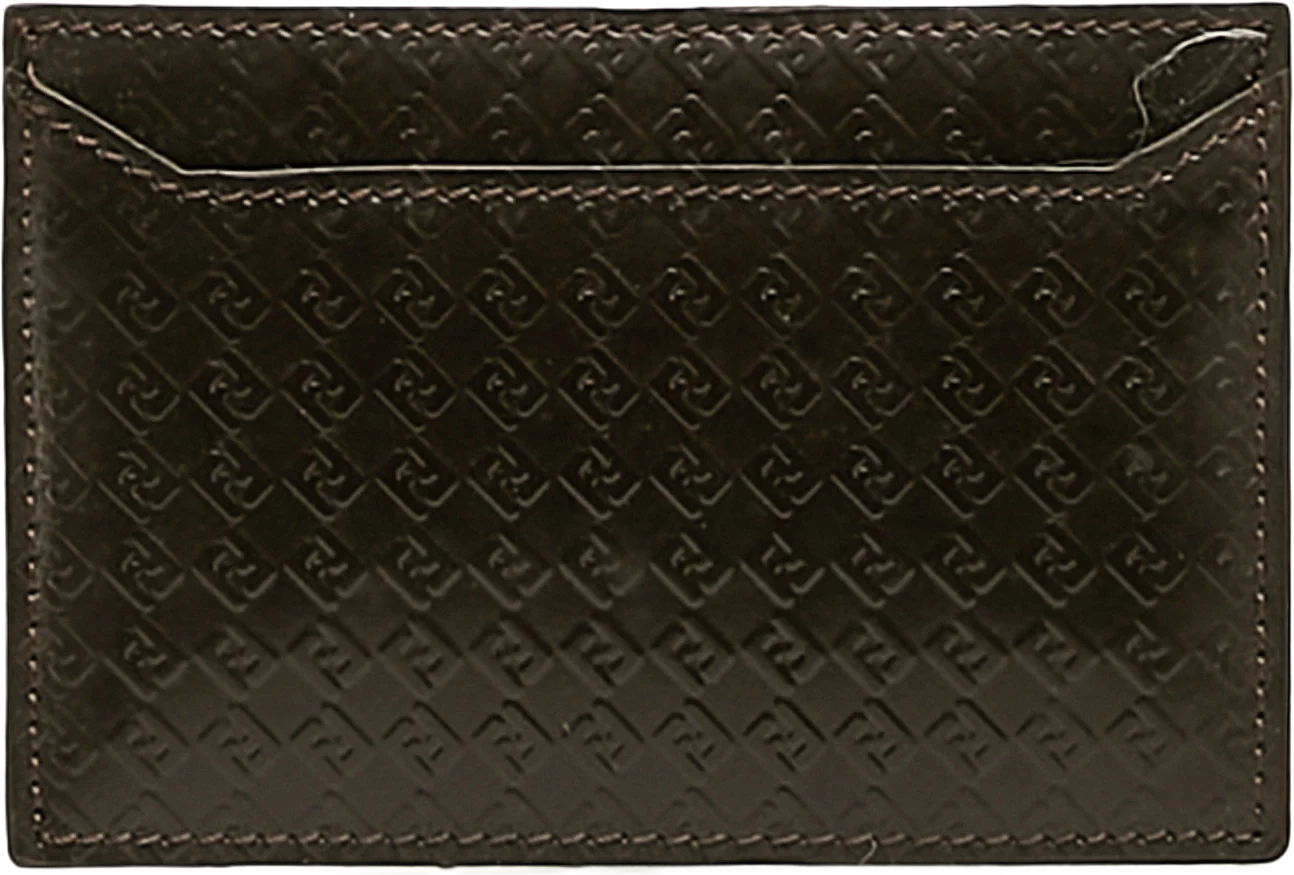 Fendi Embossed Leather Card Holder