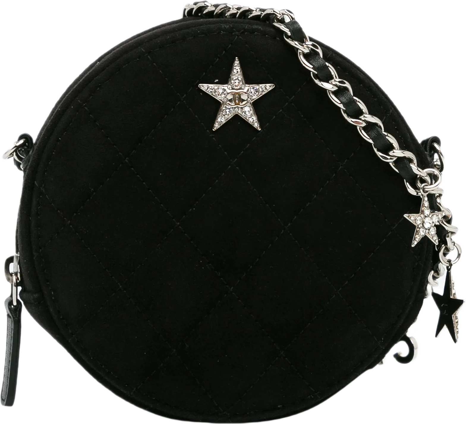 Chanel Suede Cocostellar Round Clutch On Chain