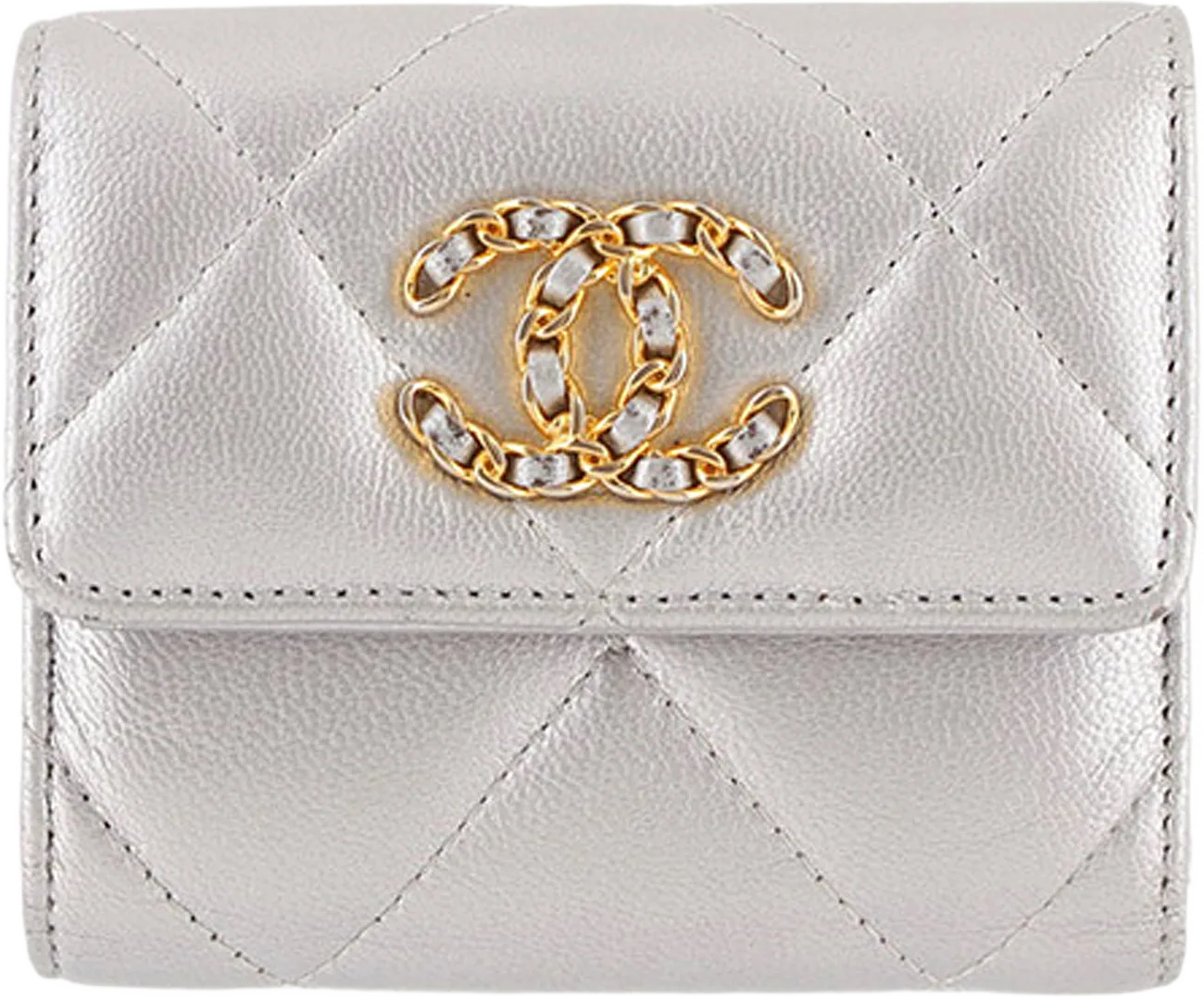 Chanel Lambskin 19 Flap Trifold Wallet