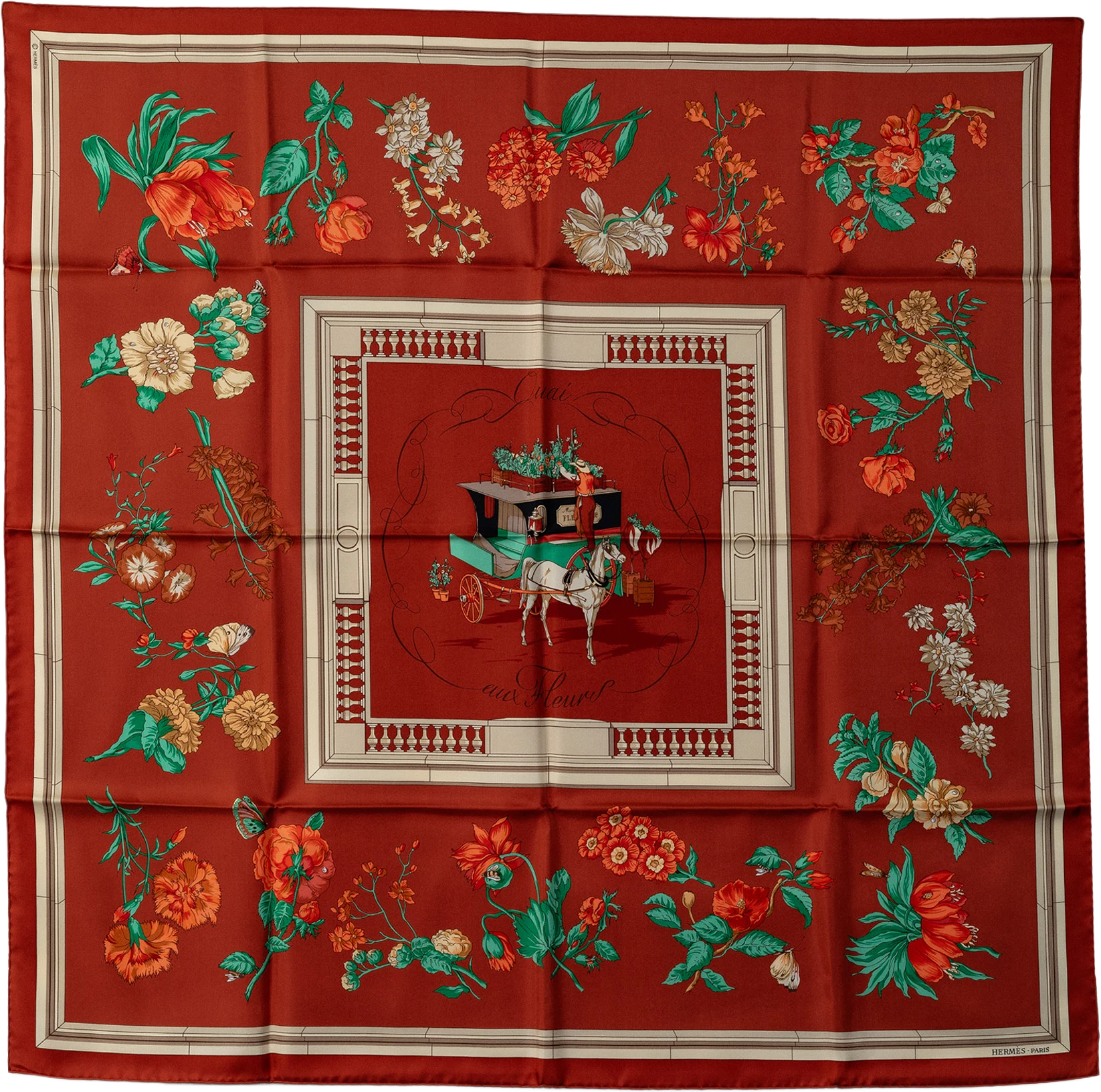 Hermes Quai Aux Fleurs Silk Scarf