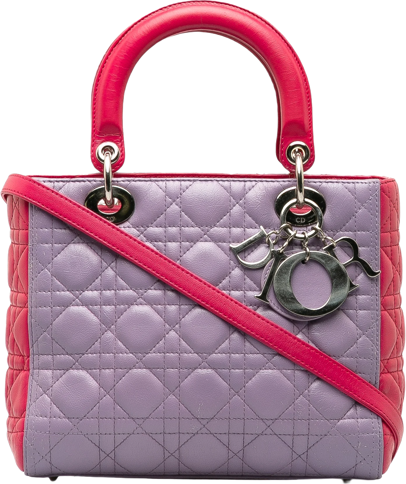 Dior Medium Bicolor Lambskin Cannage Lady Dior