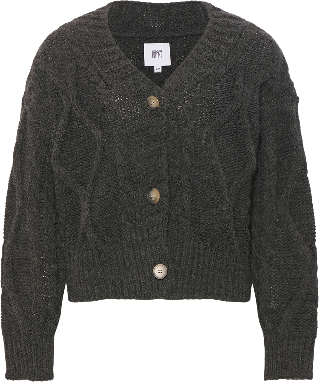 Carla, Cardigan Knit - Dark Grey